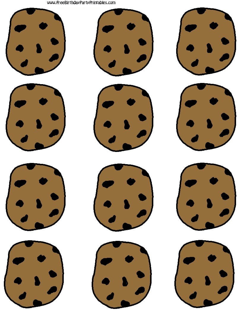 Cookie Monster Chocolate Chip Cookie Food Label Card Free Printable for